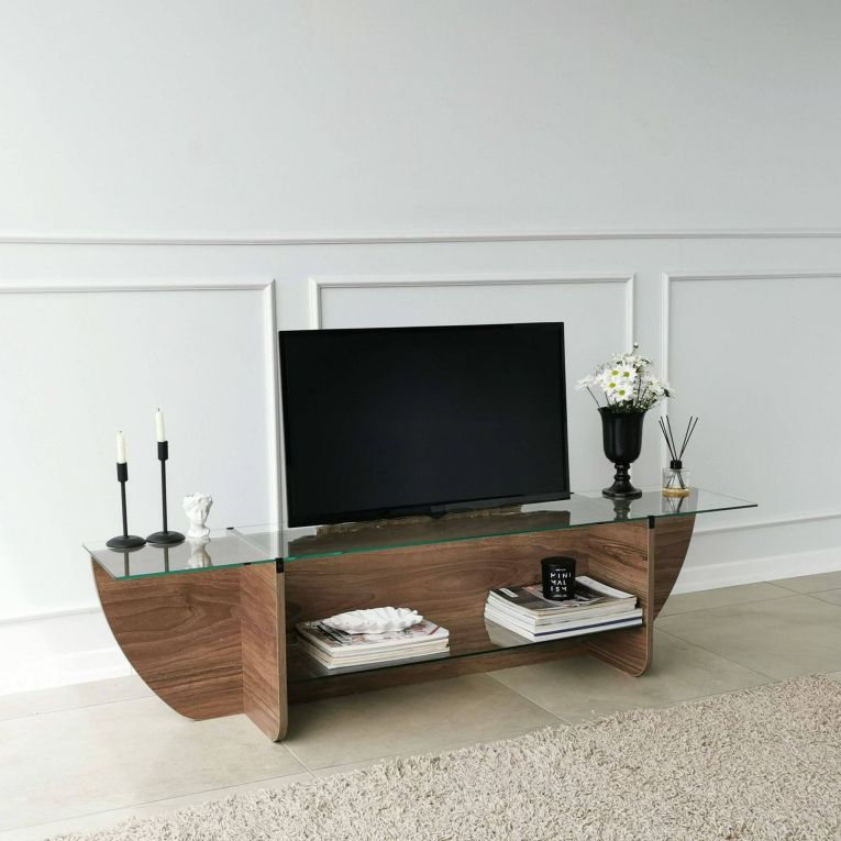 Mobile TV noce 158x35x40h cm in legno - Kasuga