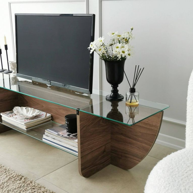 Mobile TV noce 158x35x40h cm in legno - Kasuga