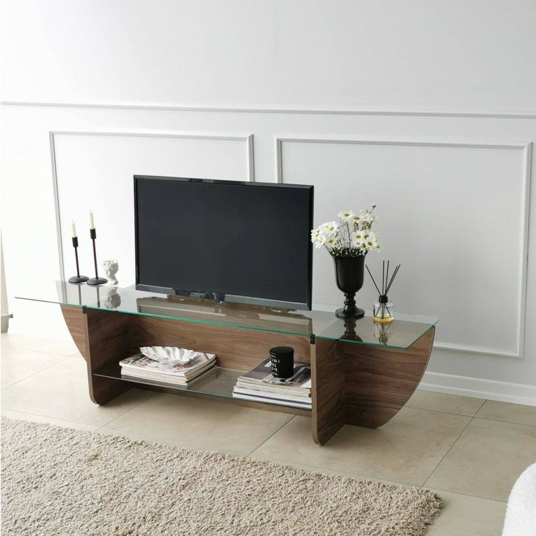 Mobile TV noce 158x35x40h cm in legno - Kasuga