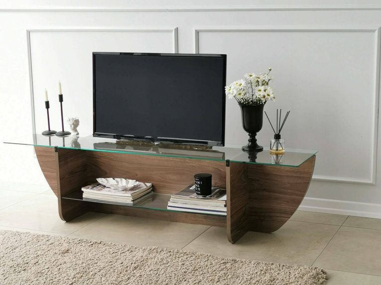 Mobile TV noce 158x35x40h cm in legno - Kasuga