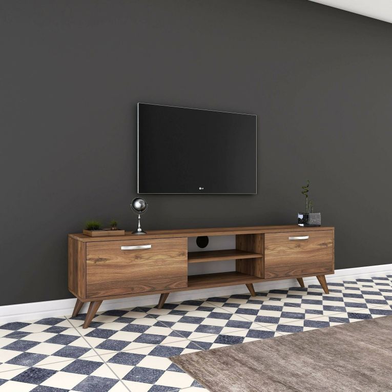 Mobile TV noce 180x35x48h cm 2 ante - Avir