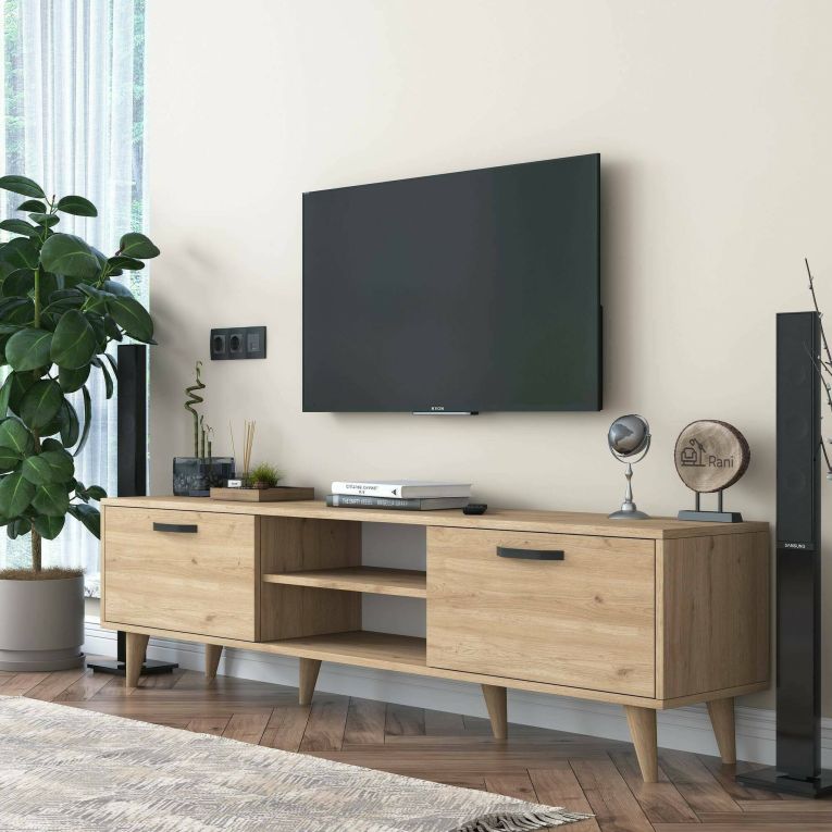Mobile TV noce 180x35x48h cm modulabile - Messalina