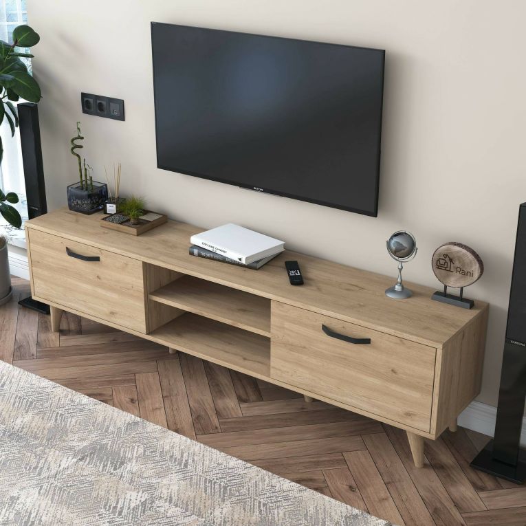 Mobile TV noce 180x35x48h cm modulabile - Messalina