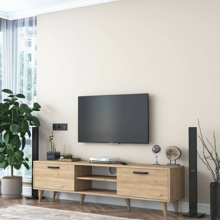 Mobile TV noce 180x35x48h cm modulabile - Messalina