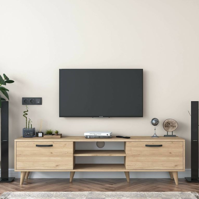 Mobile TV noce 180x35x48h cm modulabile - Messalina
