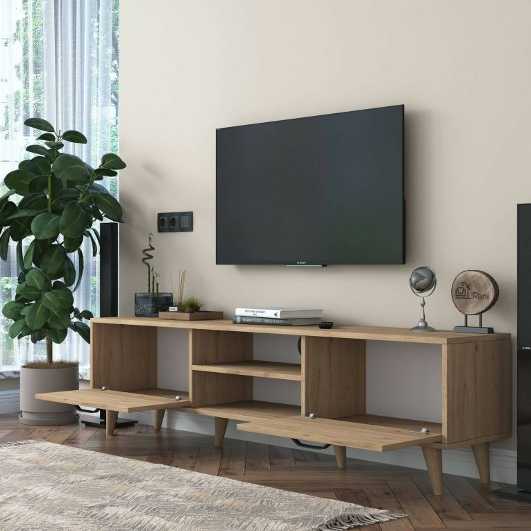 Mobile TV noce 180x35x48h cm modulabile - Messalina
