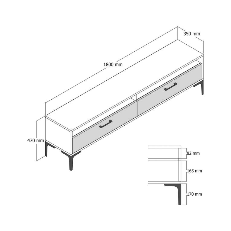 Mobile TV noce e bianco 47x35x180h cm modulabile - Angiari