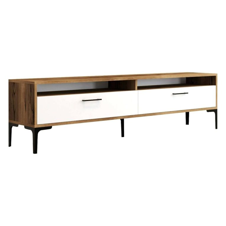 Mobile TV noce e bianco 47x35x180h cm modulabile - Angiari