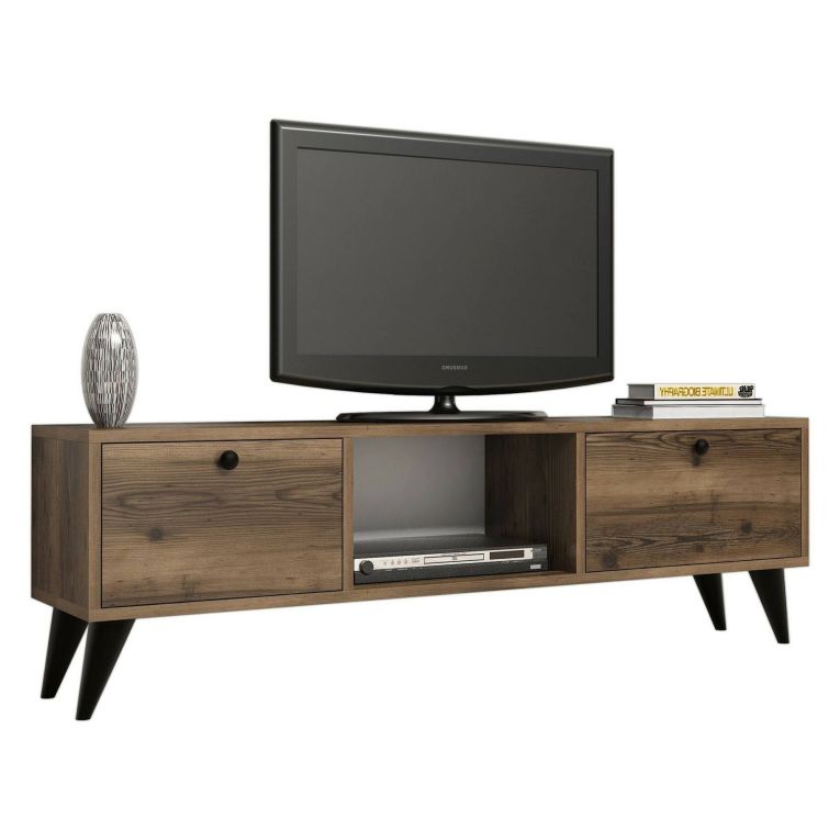 Mobile TV noce e nero 138x29x42h cm 2 ante - Bloem