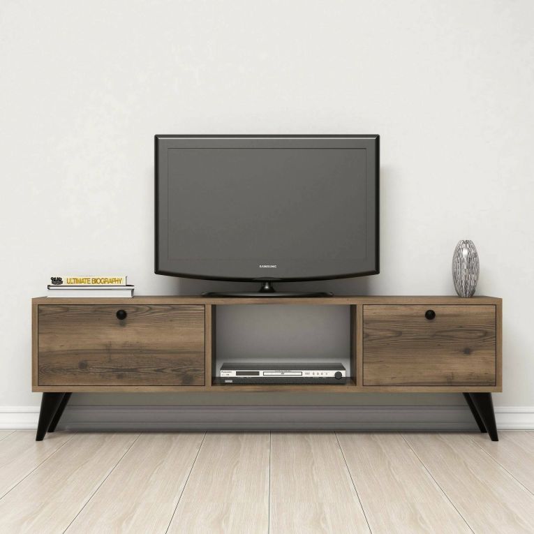Mobile TV noce e nero 138x29x42h cm 2 ante - Bloem