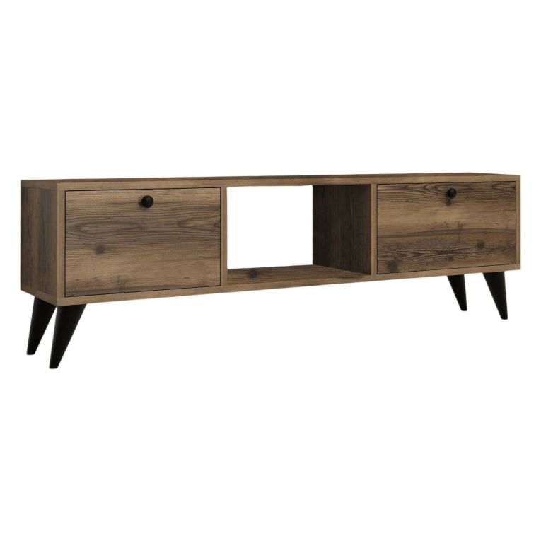 Mobile TV noce e nero 138x29x42h cm 2 ante - Bloem