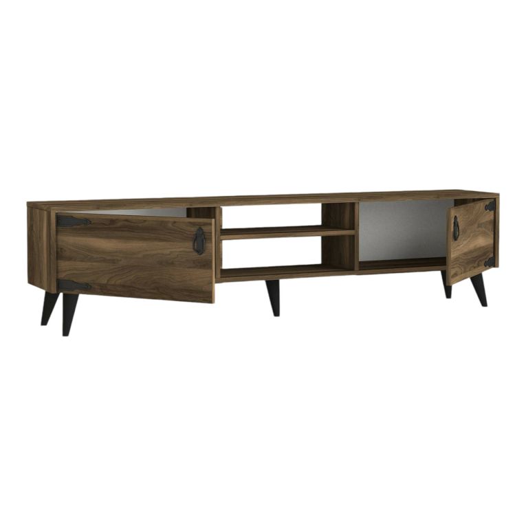 Mobile TV noce e nero 180x29x49h cm 2 ante - Sicilia