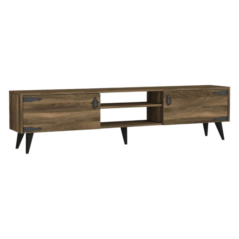 Mobile TV noce e nero 180x29x49h cm 2 ante - Sicilia