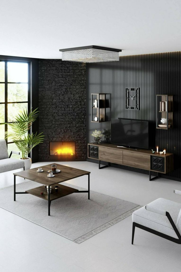 Mobile TV noce e nero 180x30x48h cm modulabile - Axa