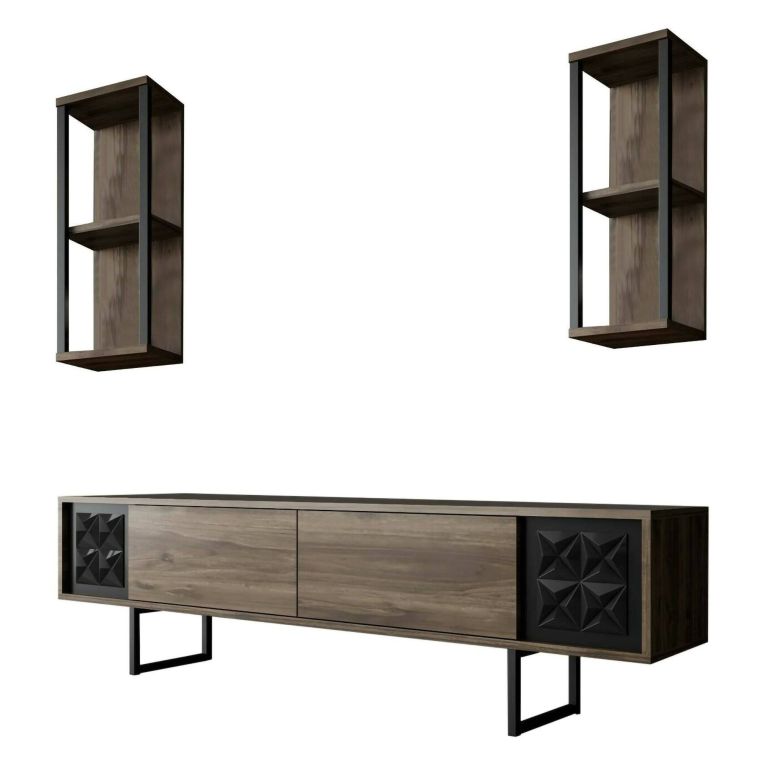 Mobile TV noce e nero 180x30x48h cm modulabile - Axa