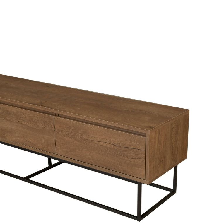 Mobile TV noce e nero 180x40x50h cm in legno - Iginia