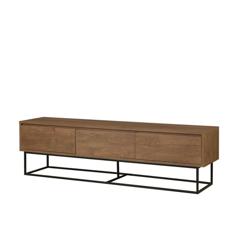 Mobile TV noce e nero 180x40x50h cm in legno - Iginia
