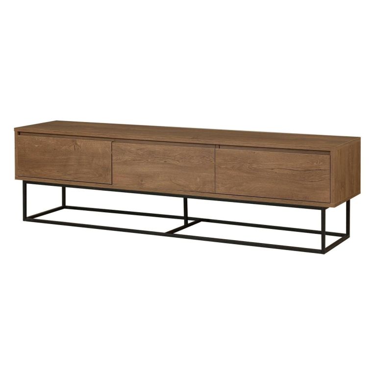 Mobile TV noce e nero 180x40x50h cm in legno - Iginia