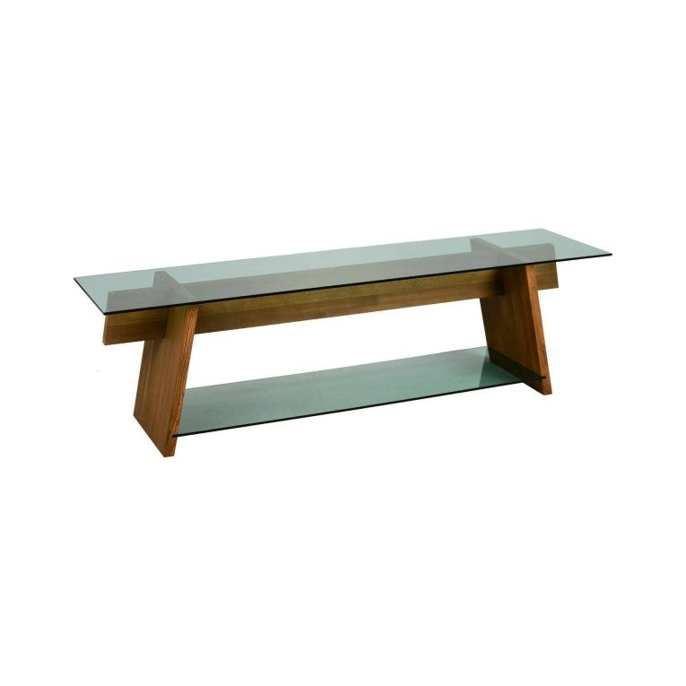 Mobile TV noce e verde 158x40x45h cm in legno - Amorosi
