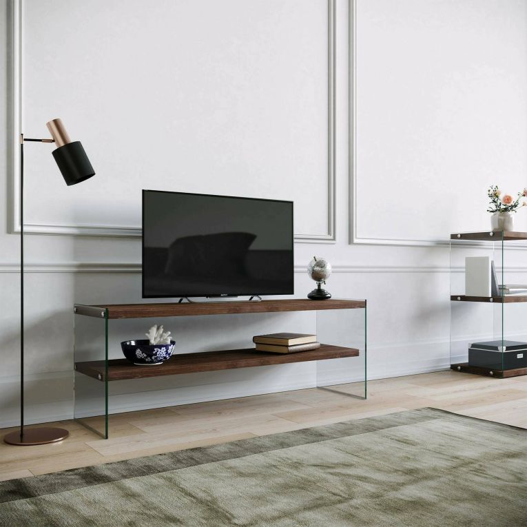 Mobile TV noce scuro 120x35x45h cm in legno - Italia