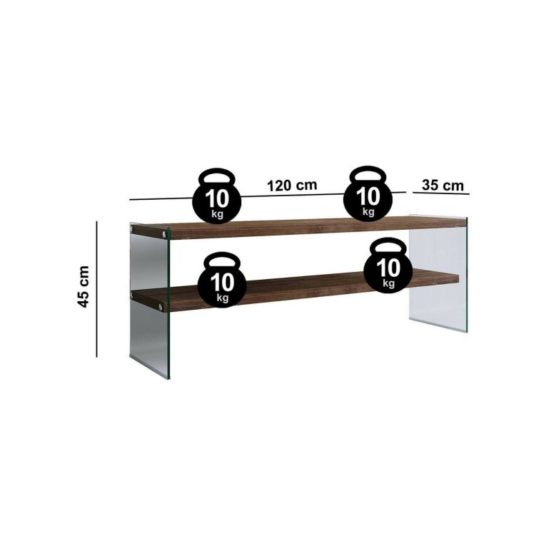 Mobile TV noce scuro 120x35x45h cm in legno - Italia