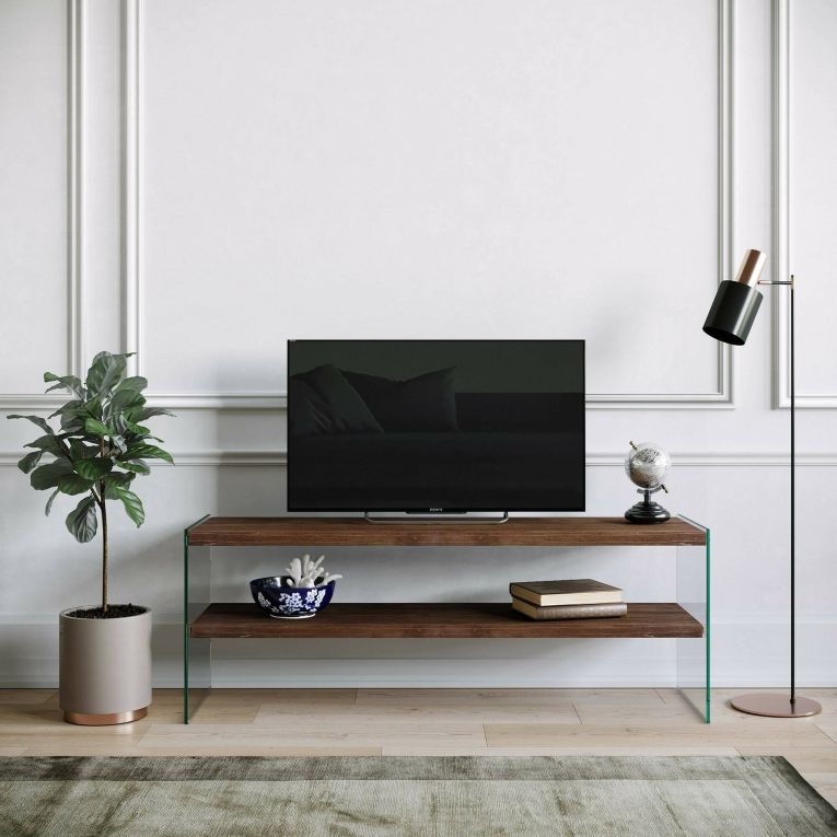 Mobile TV noce scuro 120x35x45h cm in legno - Italia