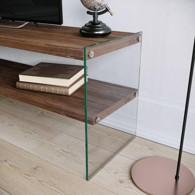Mobile TV noce scuro 120x35x45h cm in legno - Italia
