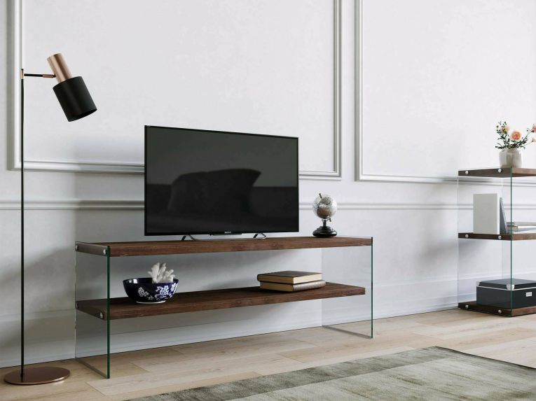 Mobile TV noce scuro 120x35x45h cm in legno - Italia