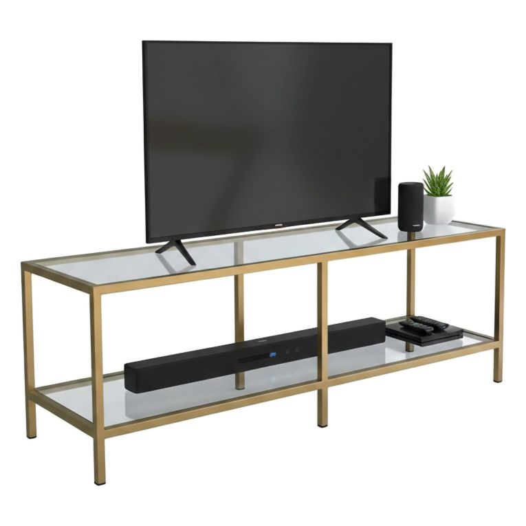Mobile TV oro 130x40x45h cm in metallo - Donata