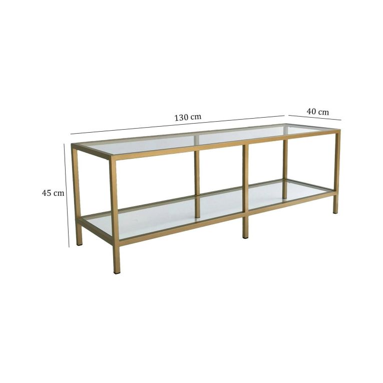 Mobile TV oro 130x40x45h cm in metallo - Donata