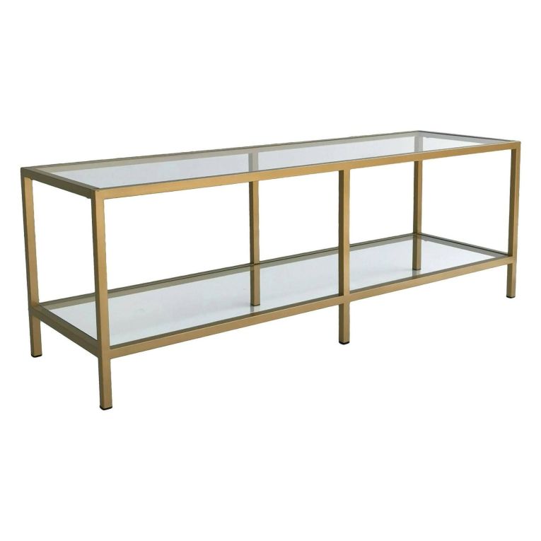 Mobile TV oro 130x40x45h cm in metallo - Donata