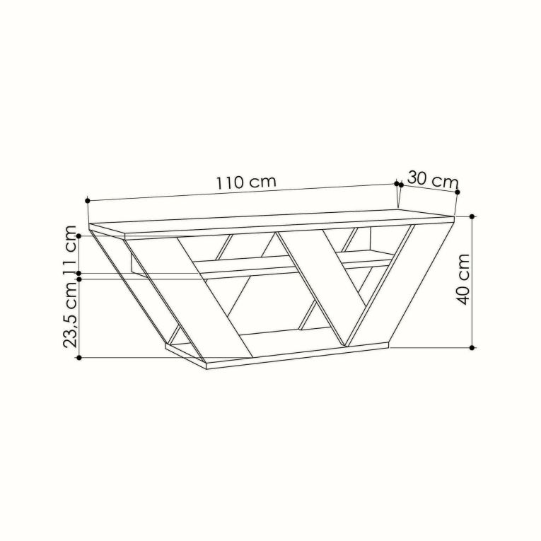 Mobile TV quercia 110x30x40h cm in legno - Amazzonite