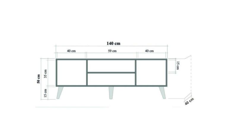 Mobile TV quercia 140x40x50h cm 2 ante - Argegno