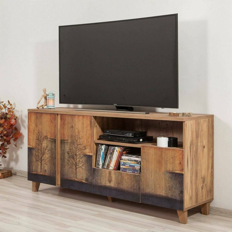 Mobile TV quercia 160x45x76h cm 3 ante e 1 cassetto - Bucarest