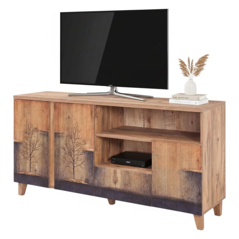 Mobile TV quercia 160x45x76h cm 3 ante e 1 cassetto - Bucarest