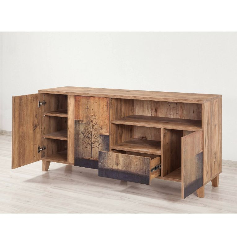 Mobile TV quercia 160x45x76h cm 3 ante e 1 cassetto - Bucarest
