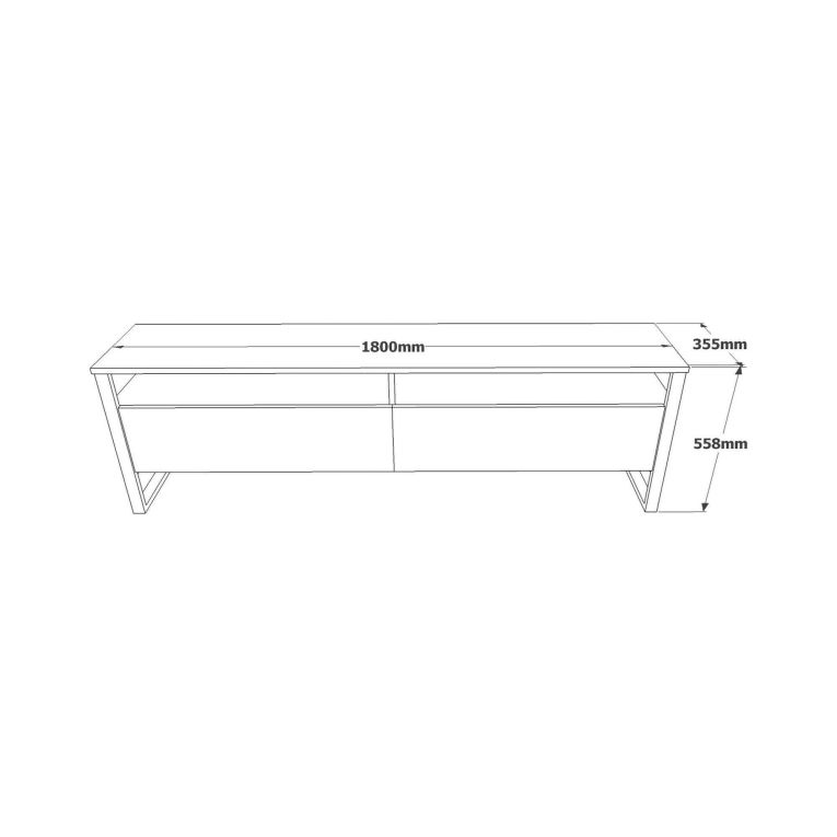 Mobile TV quercia 180x35x56h cm 2 ante - Khartum