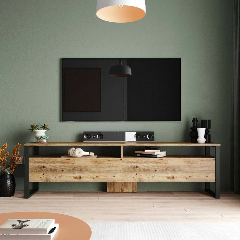 Mobile TV quercia 180x35x56h cm 2 ante - Khartum