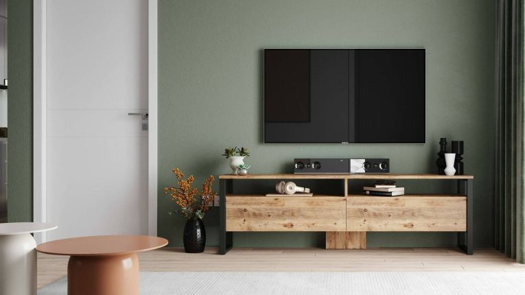 Mobile TV quercia 180x35x56h cm 2 ante - Khartum