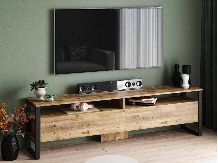 Mobile TV quercia 180x35x56h cm 2 ante - Khartum