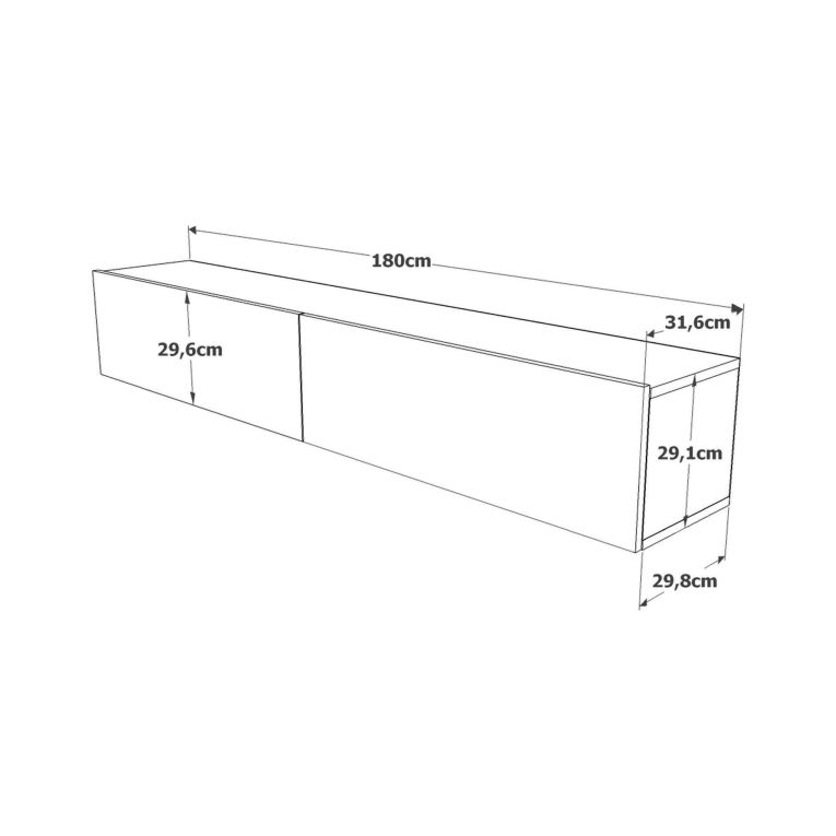 Mobile TV quercia e antracite 180x31x29h cm 2 ante - Pavone
