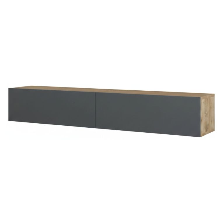 Mobile TV quercia e antracite 180x31x29h cm 2 ante - Pavone