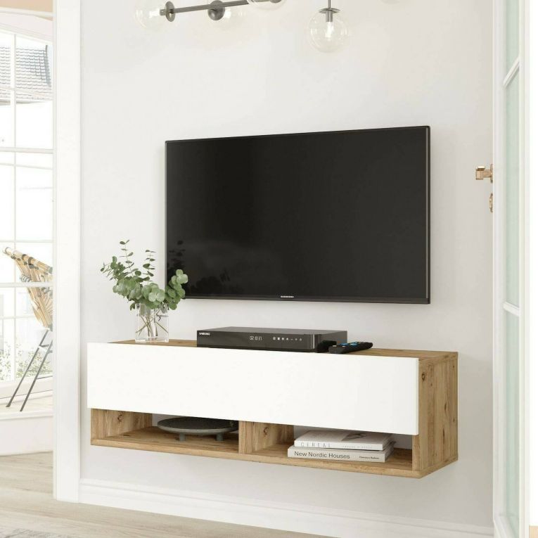 Mobile TV quercia e bianco 100x31x29h cm in legno - Iva