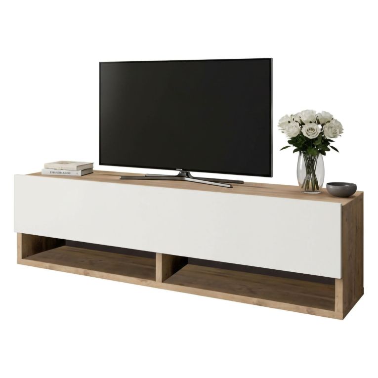 Mobile TV quercia e bianco 100x31x29h cm in legno - Iva