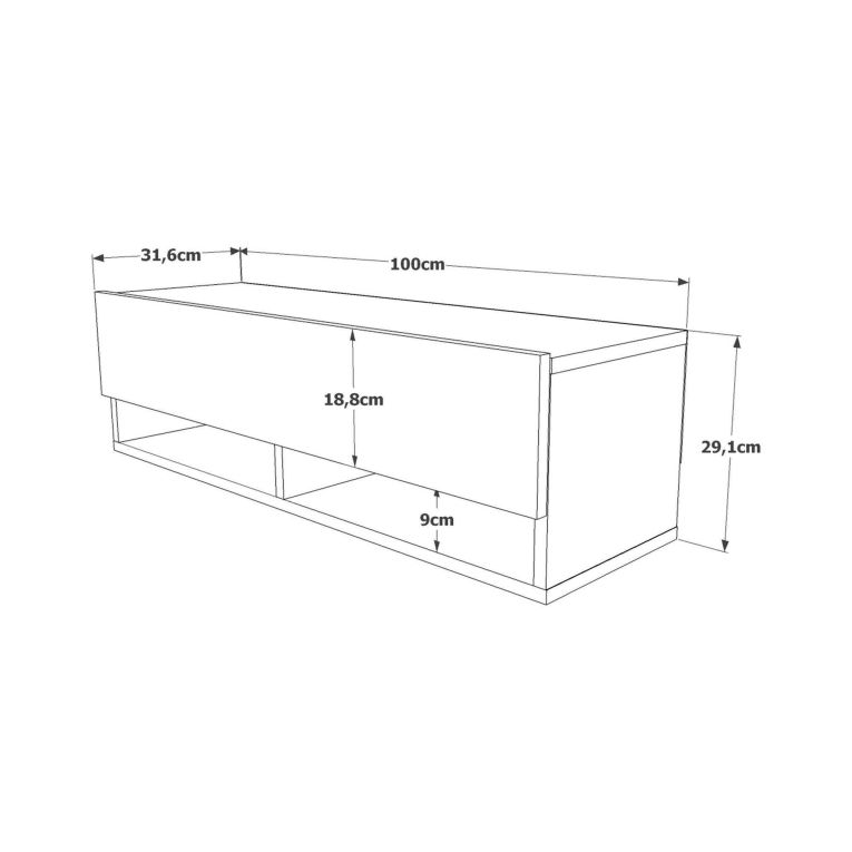 Mobile TV quercia e bianco 100x31x29h cm in legno - Iva