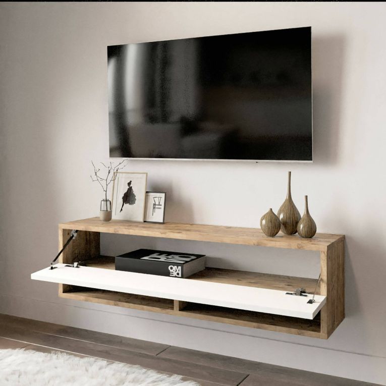 Mobile TV quercia e bianco 100x31x29h cm in legno - Iva