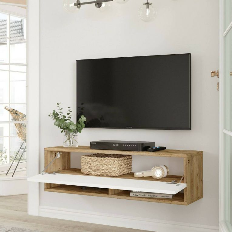 Mobile TV quercia e bianco 100x31x29h cm in legno - Iva
