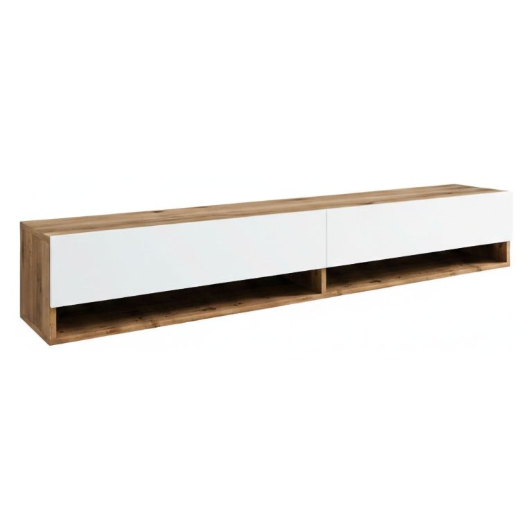 Mobile TV quercia e bianco 180x31x29h cm 2 ante - Compasso