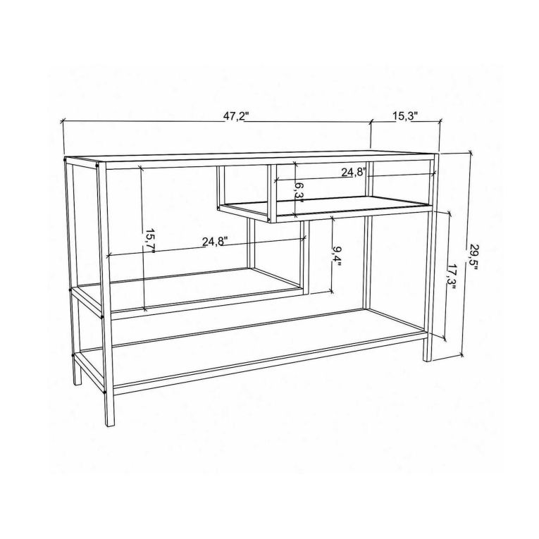 Mobile TV quercia e nero 120x39x75h cm in legno - Ivette