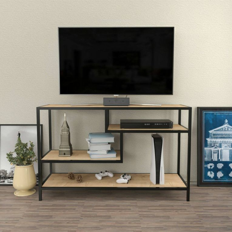 Mobile TV quercia e nero 120x39x75h cm in legno - Ivette